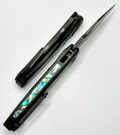 Heretic Knives Wraith Auto S/N 003 W/ Black Dunes Fat Carbon & Abalone Inlays W/ Hand Ground Cracked Ice DLC Elmax Blade -Nc Blade image 0bb62ed4 7ba1 4571 911b 5dcf93ab6470