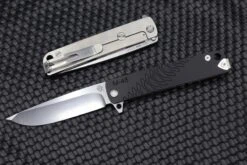 Medford M-48 Black Aluminum Handle & S35VN Tumbled Blade