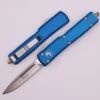 Microtech UTX-70 Single Edge Satin Standard & Blue 148-4BL