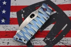 Medford TFF-1 Fat Daddy Blue "Lazy River" Sculpted Handles W/ Flamed Hardware, Blue Clip & Tumbled S35VN -Nc Blade image 153394e7 fa01 4f89 b16e 50f761bb9b48