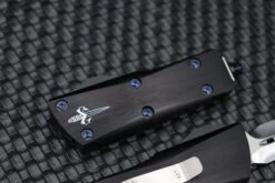 Marfione Troodon Mini Double Edge Mirror Polish W/ Black Hefted Handle & Blue Ringed Hardware -Nc Blade image 1d69b1ed 6464 4f35 9ba8 95a6b0539c5a