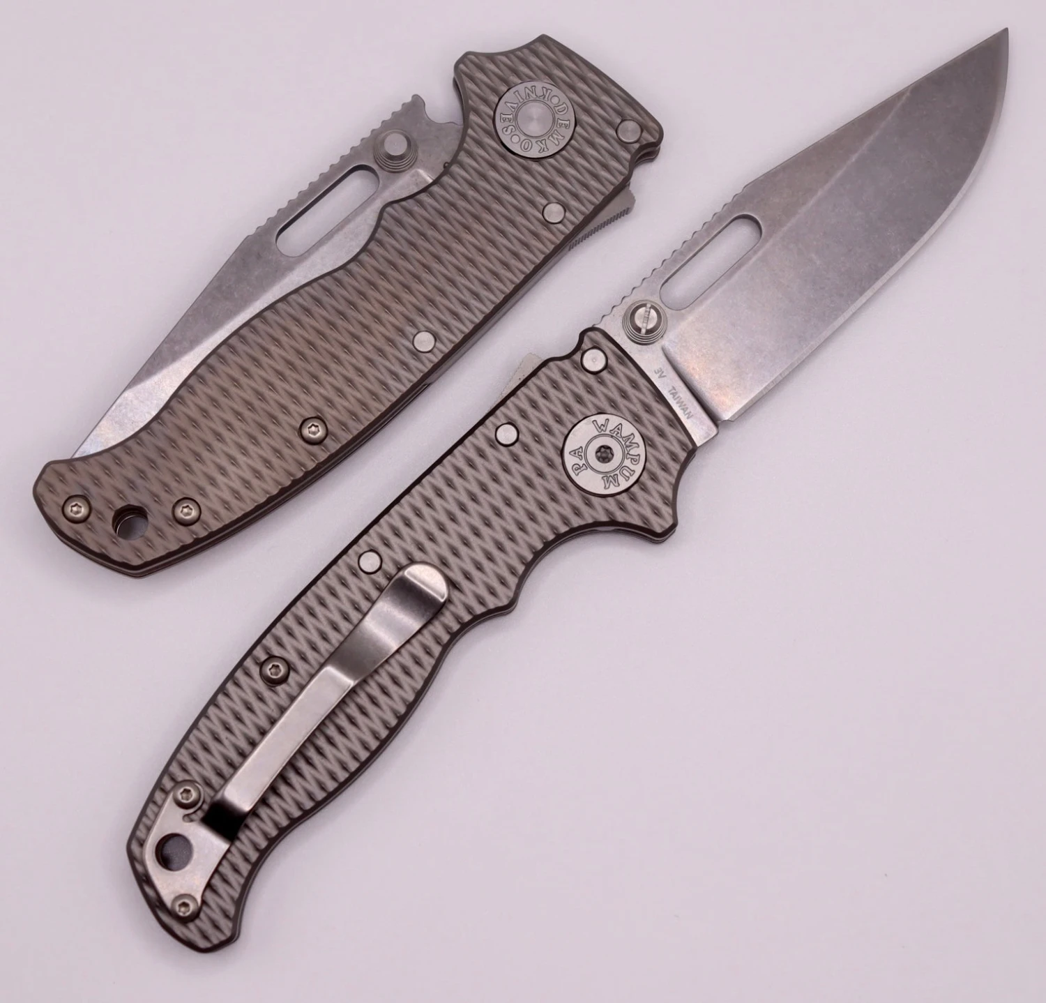 Demko AD20.5 3V Clip Point & Textured Titanium 2 Demko AD20.5 3V Clip Point & Textured Titanium - Image 2