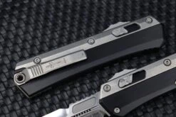 Marfione Custom Knives Glykon Two Tone Stonewash Polished Bayonet W/ Hefted Black Aluminum Handle & Ti Accents -Nc Blade image 2526415a 3afd 4340 b23c fce6988a83c6