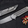 Jake Hoback Knives Kwaiback MK6 Beadblast Stonewash Titanium W/ Fullers & M390