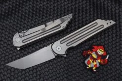 Jake Hoback Knives Kwaiback MK6 Beadblast Stonewash Titanium W/ Fullers & M390