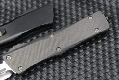Marfione Custom Knives Combat Troodon D/E Mirror Polish W/ Carbon Fiber Inlays & Carbon Fiber Top/Button W/ Hefted Black Handle & DLC Ringed Hardware -Nc Blade image 2811a868 33b1 481d 9762 b8e1ee7ddc1f