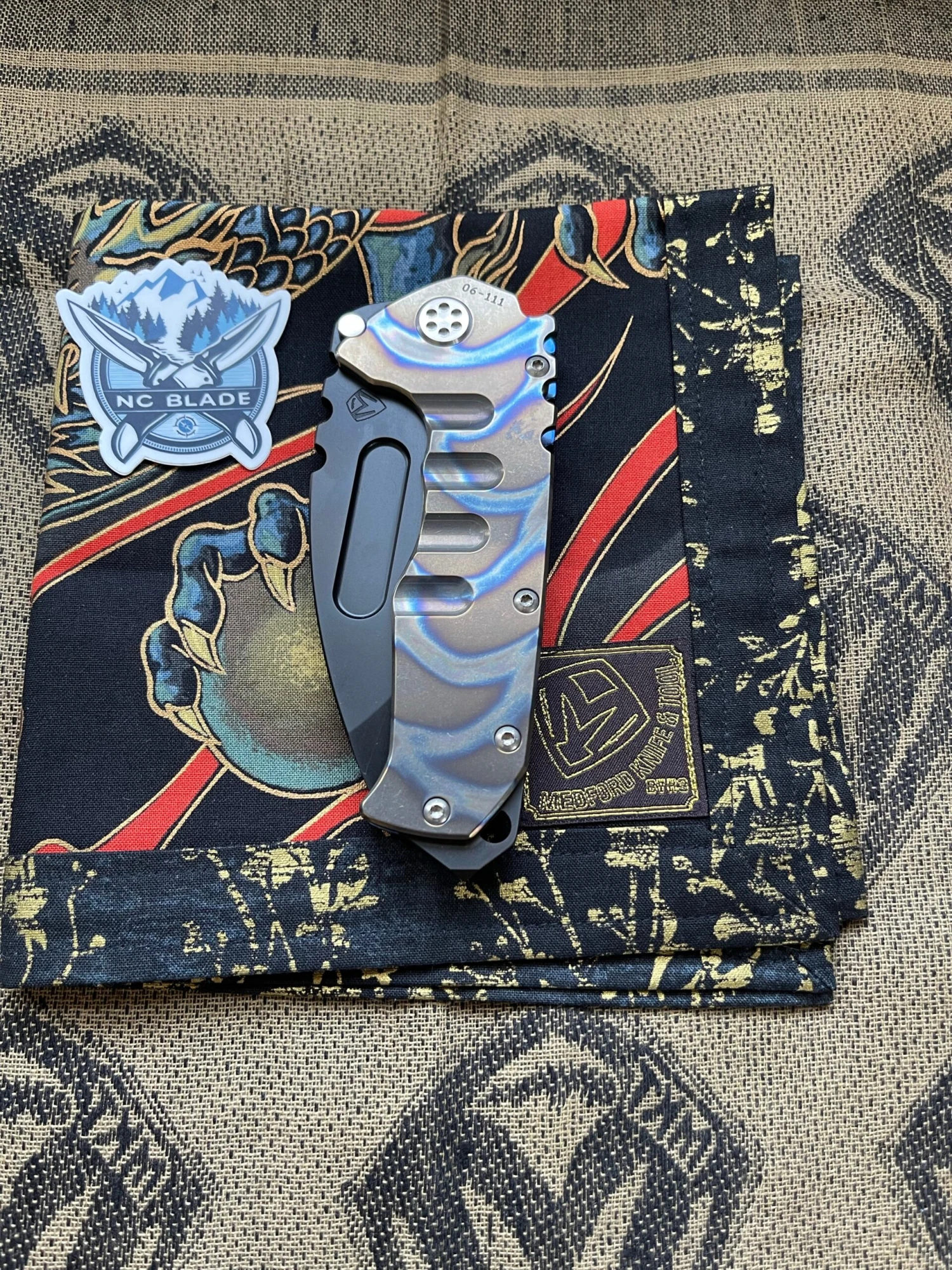 Medford Knife Praetorian T Flamed & Blue With S35 Tanto 104-042 4 Medford Knife Praetorian T Flamed & Blue With S35 Tanto 104-042 - Image 4