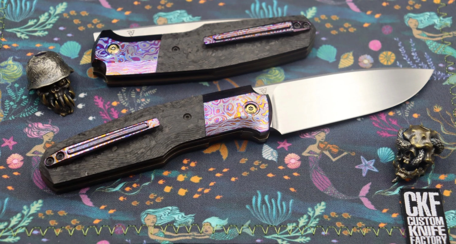 Custom Knife Factory FIF20 ZircuTi Bolster With Cool Carbon Fiber 7 Custom Knife Factory FIF20 ZircuTi Bolster With Cool Carbon Fiber - Image 7