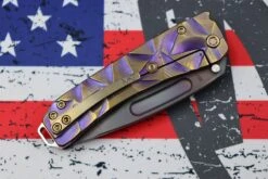 Medford Midi Marauder Vulcan S35 Drop Point & Violet W/ Bronze Stained Glass Sculpted Handles W/ Bronze Hardware/Clip -Nc Blade image 3cbd8785 731e 4999 86da 3ccfc84087c2