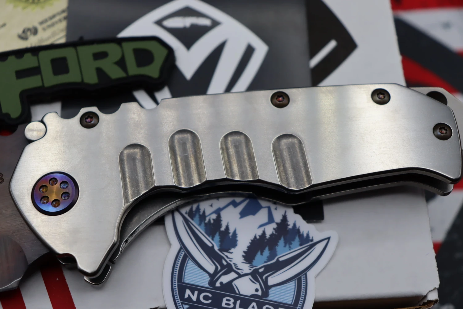 Medford Knife Praetorian T Tumbled & Flamed Hardware With S35 Vulcan Tanto 103-172 6 Medford Knife Praetorian T Tumbled & Flamed Hardware With S35 Vulcan Tanto 103-172 - Image 6