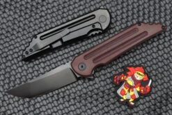 Jake Hoback Knives Kwaiback MK6 Red SureTouch W/ Fullers & DLC M390