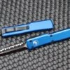 Microtech UTX-70 Double Edge Black Full Serrated & Blue 147-3BL