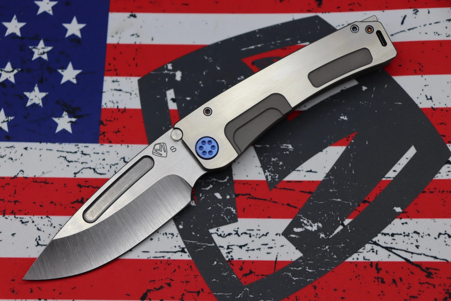 Medford Marauder H Bead Blast Handles, Blue Hardware/Clip & S35VN Tumbled Drop Point 1 Medford Marauder H Bead Blast Handles, Blue Hardware/Clip & S35VN Tumbled Drop Point