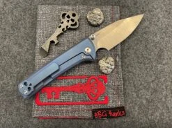 Chaves Scapegoat Exclusive Blue Stonewash Titanium & Belt Grind M390 -Nc Blade image 5114fc7a 1356 4c72 91b8 c321f25ca47f
