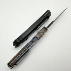 Marfione Custom Knives Glykon Hot Blued Dragonskin Bertie Rietveld Ball Bearing Damascus W/ Galactic Acid Overlays -Nc Blade image 547b7a51 be06 4314 8118 25750f50a9b1