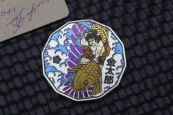 Custom Knife Factory Samurai Koi Titanium Engraved Coin #011