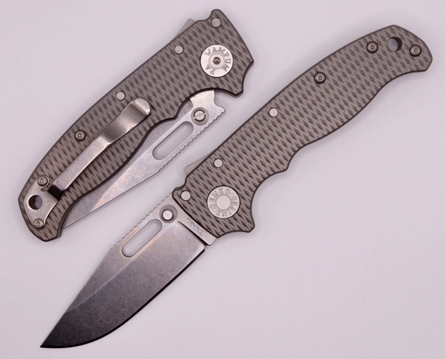 Demko AD20.5 3V Clip Point & Textured Titanium 1 Demko AD20.5 3V Clip Point & Textured Titanium