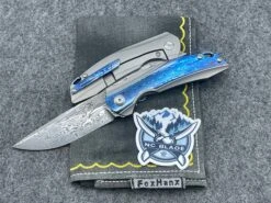 Kansept Knives Mini Accipitier Timascus & Damasteel Front Flipper K2007A7