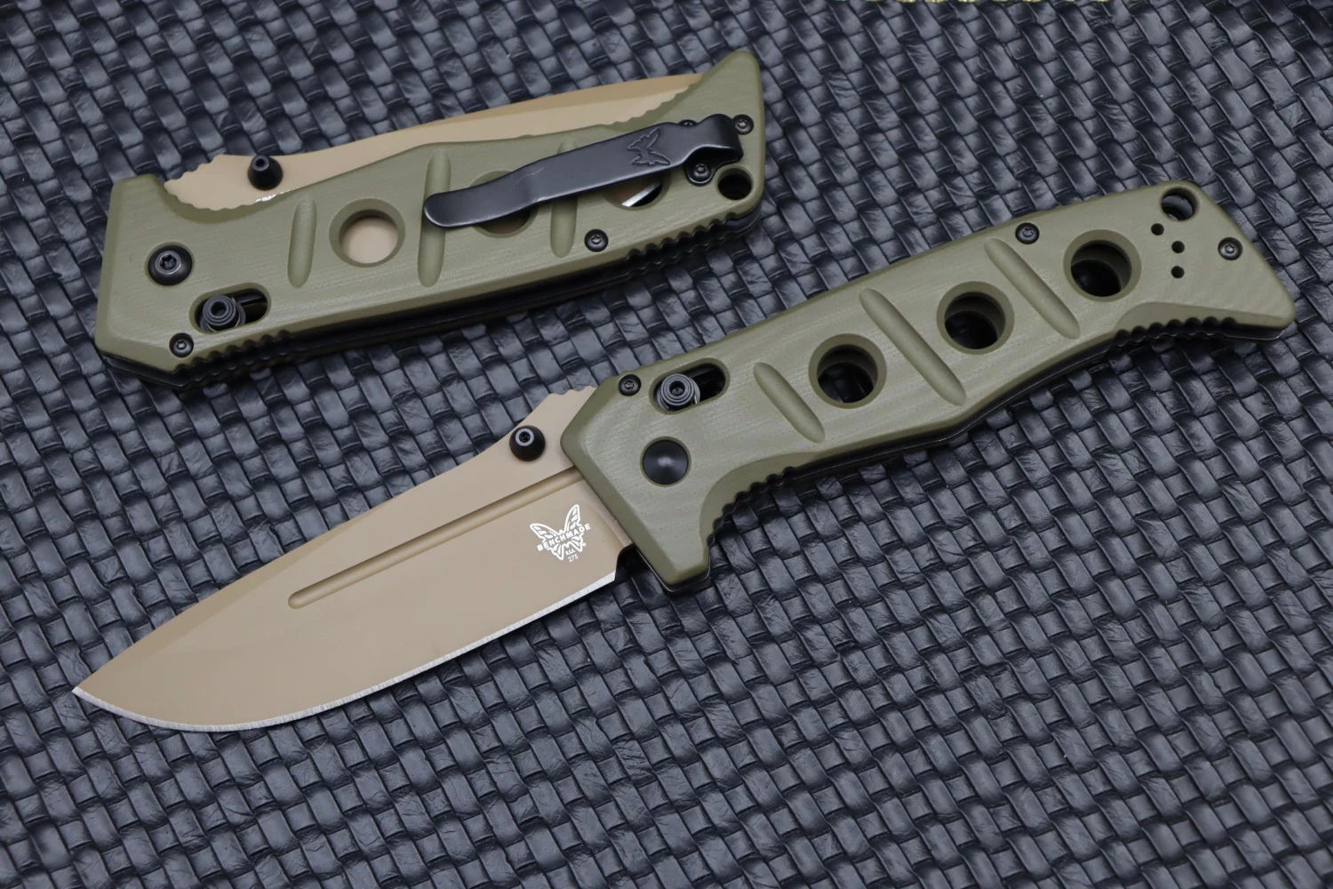 Benchmade Adamas FDE Cruwear & Olive Drab G-10 275FE-2 1 Benchmade Adamas FDE Cruwear & Olive Drab G-10 275FE-2