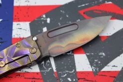 Medford Midi Marauder Vulcan S35 Drop Point & Violet W/ Bronze Stained Glass Sculpted Handles W/ Bronze Hardware/Clip -Nc Blade image 6385e616 a851 4b9f 841d 045853e3a795