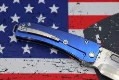 Medford Midi Marauder S35 Tumbled Tanto & Blue Handles W/ Brushed Silver Grooves/Scallops/Perimeters -Nc Blade image 6bd2a016 270a 482d a743 c22fde2688d1