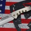 Medford Praetorian Slim S35VN Tumbled Tanto & Bronze W/ Faced/Silver Flats Handles & Bronze Hardware/Clip