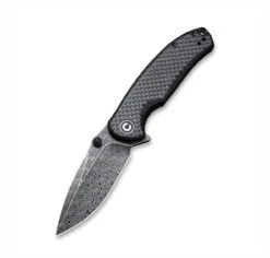 Civivi Pintail Flipper Twill Carbon Fiber Overlay On Black G10 Handle (2.98" Black Hand Rubbed Damascus) C2020DS-1 -Nc Blade image 6e067a51 9bf6 45e2 86df 07440b803117