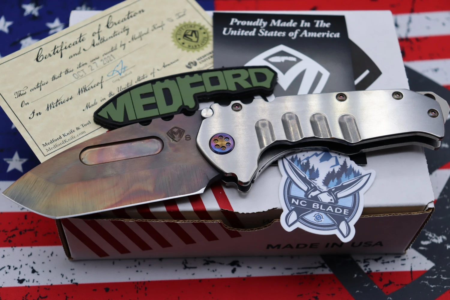 Medford Knife Praetorian T Tumbled & Flamed Hardware With S35 Vulcan Tanto 103-172 2 Medford Knife Praetorian T Tumbled & Flamed Hardware With S35 Vulcan Tanto 103-172 - Image 2