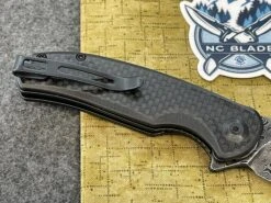 Civivi Pintail Flipper Twill Carbon Fiber Overlay On Black G10 Handle (2.98" Black Hand Rubbed Damascus) C2020DS-1 -Nc Blade image 7fc1d757 849a 4024 8d55 b2a65f7de356