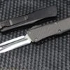 Marfione Custom Knives Combat Troodon D/E Mirror Polish W/ Carbon Fiber Inlays & Carbon Fiber Top/Button W/ Hefted Black Handle & DLC Ringed Hardware