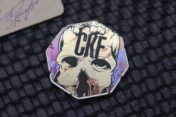 Custom Knife Factory Skull Of Silence Titanium Engraved Coin #016