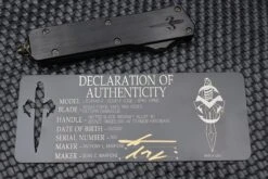 Marfione Scarab 2 D/E Spike Grind Vegas Forge Vines & Roses W/ Hefted Black Handle & Bronzed Ringed Hardware -Nc Blade image 8ac75a10 6511 4f8b af52 6fcfce324624