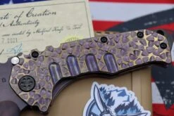 Medford Knife Praetorian T Peaks & Valleys Violet-Bronze Fade & Flamed Hardware With S35 Vulcan Tanto 106-186 -Nc Blade image 95fbadb3 3e2c 45dc a908 51275f2caac7