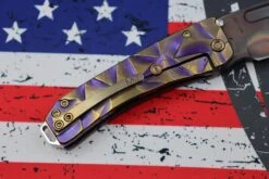 Medford Midi Marauder Vulcan S35 Drop Point & Violet W/ Bronze Stained Glass Sculpted Handles W/ Bronze Hardware/Clip -Nc Blade image 97f51916 c2ce 4ad1 a247 93f0b21a91fa
