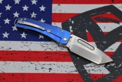 Medford Midi Marauder S35 Tumbled Tanto & Blue Handles W/ Brushed Silver Grooves/Scallops/Perimeters -Nc Blade image a2c4e503 ea06 4bf3 afb4 9c4c6bf514f5