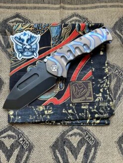 Medford Knife Praetorian T Flamed & Blue With S35 Tanto 104-042