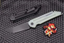 Jake Hoback Knives Kwaiback MK6 Jade G-10 W/ Fullers & DLC M390