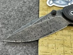 Civivi Pintail Flipper Twill Carbon Fiber Overlay On Black G10 Handle (2.98" Black Hand Rubbed Damascus) C2020DS-1 -Nc Blade image a6b23129 7ed9 4e27 8fa5 be79608fed00