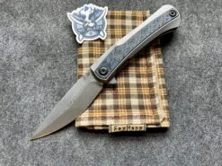 Kansept Knives Kratos Blue Rose Carbon Fiber Inlaid K1024A4