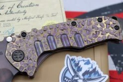 Medford Knife Praetorian T Peaks & Valleys Violet-Bronze Fade & Flamed Hardware With S35 Vulcan Tanto 106-186 -Nc Blade image aaea86ce 709a 470e a1b6 bbaa17e20f15