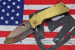 Medford TFF-1 Fat Daddy Faced Bronze Handles W/ Bronze Hardware, Flamed Clip & Vulcan S35VN