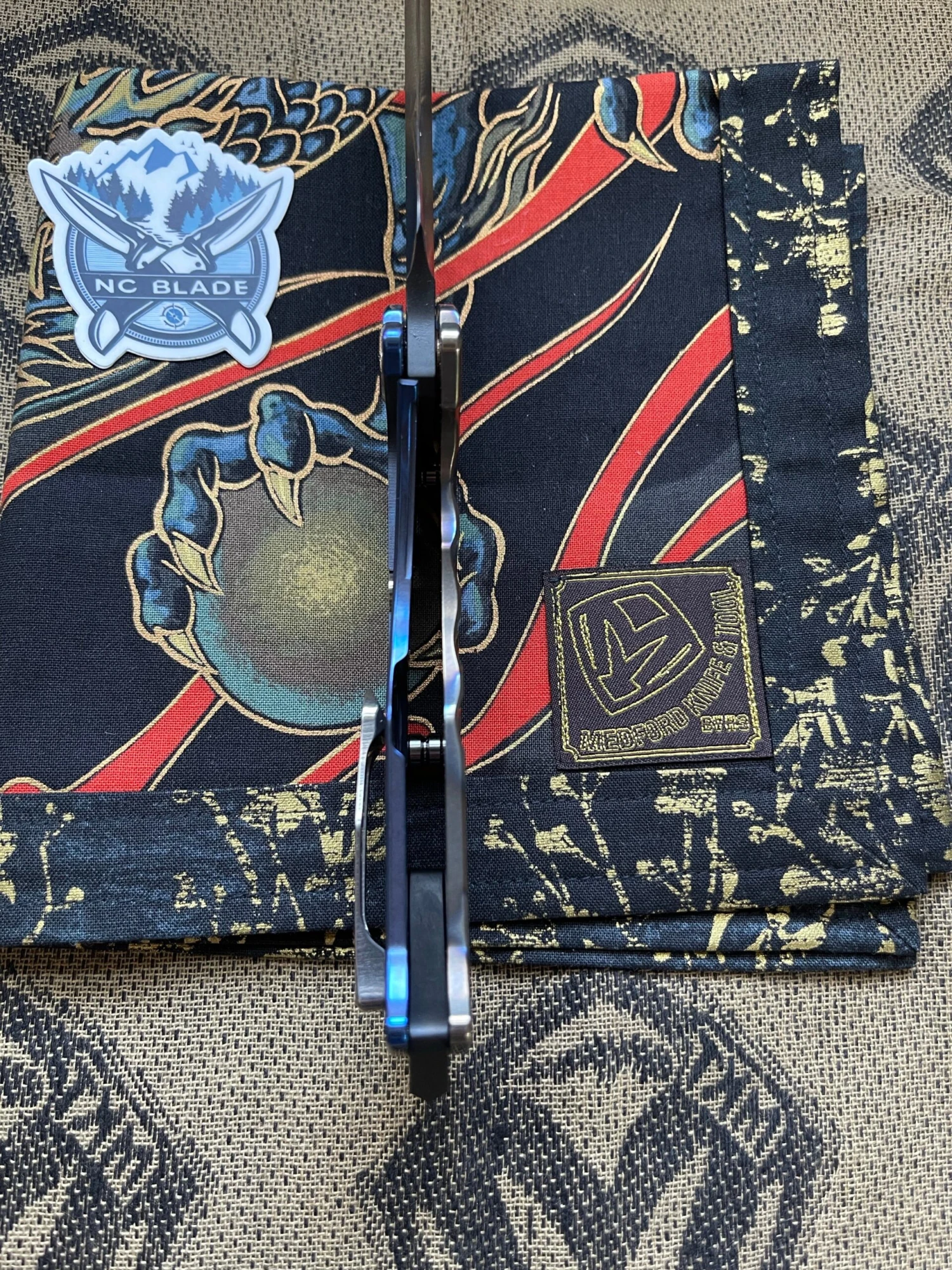 Medford Knife Praetorian T Flamed & Blue With S35 Tanto 104-042 7 Medford Knife Praetorian T Flamed & Blue With S35 Tanto 104-042 - Image 7