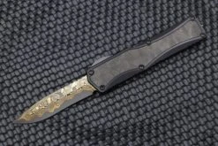 Heretic Knives Colossus Fat Carbon & Baker Forge Damascus Recurve