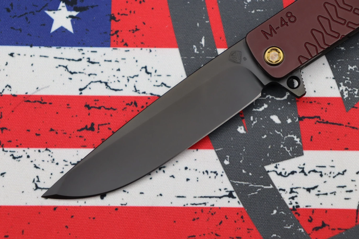 Medford M-48 Red Aluminum Handle W/ PVD Spring & Bronze Hardware/Clip & PVD S35VN 2 Medford M-48 Red Aluminum Handle W/ PVD Spring & Bronze Hardware/Clip & PVD S35VN - Image 2