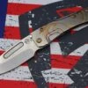Medford Knife Slim Midi Tumbled Drop Point S35 W/ Filigree Handles & Bronze Hardware/Clip
