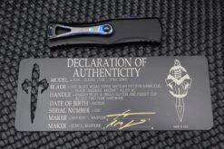 Marfione Hera D/E Spike Grind Hot Blued Vegas Forge Reptilian Pattern Damascus & Black Anodized Handle W/ Zircuti Button & Pocket Clip & DLC Two Tone Hardware -Nc Blade image dd1969ca 3375 49db b34e 2196d30a5078