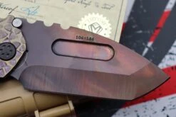Medford Knife Praetorian T Peaks & Valleys Violet-Bronze Fade & Flamed Hardware With S35 Vulcan Tanto 106-186 -Nc Blade image e0732e21 dd70 4077 a155 11ee14a6b079