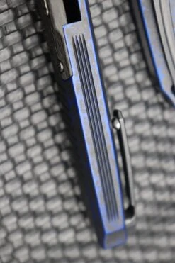 Heretic Knives Wraith Auto Battleworn Black Tanto W/ Carbon Fiber Bolster & Breakthrough Blue Handle DLC H100-8A-BRKBLU 23 Heretic Knives Wraith Auto Battleworn Black Tanto W/ Carbon Fiber Bolster & Breakthrough Blue Handle DLC H100-8A-BRKBLU -Nc Blade image e21b648e 7356 4fb2 9541 85f9ceb75f07