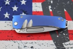 Medford Midi Marauder S35 Tumbled Tanto & Blue Handles W/ Brushed Silver Grooves/Scallops/Perimeters -Nc Blade image ea2d6110 0bf7 43f5 b673 e1126969aca1