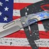 Medford Knife Slim Midi Tumbled Tanto S35 W/ Faced/Flamed Galaxy Handle & Blue Spring
